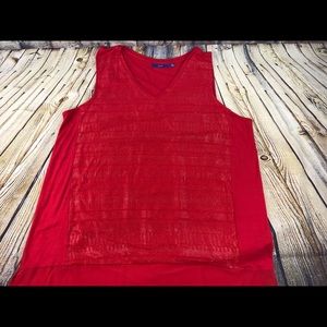Apt 9 Sleeveless V Neck Shimmery Red Blouse
